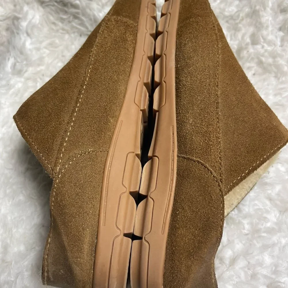 Bear Paw Bruce Men  suede slippers wool blend lining sheepskin footbed SZ10